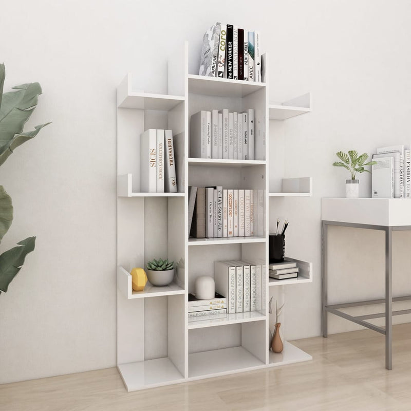 vidaXL Book Cabinet Sonoma Oak 86x25.5x140 cm Engineered Wood