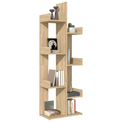 vidaXL Book Cabinet Sonoma Oak 48x25.5x140 cm Engineered Wood