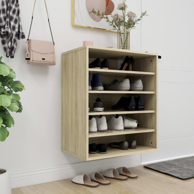 vidaXL Shoe Cabinet Sonoma Oak 60x35x70 cm Engineered Wood