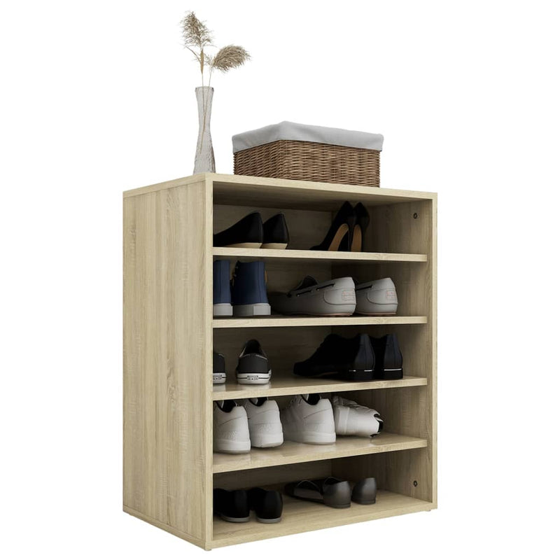 vidaXL Shoe Cabinet Sonoma Oak 60x35x70 cm Engineered Wood