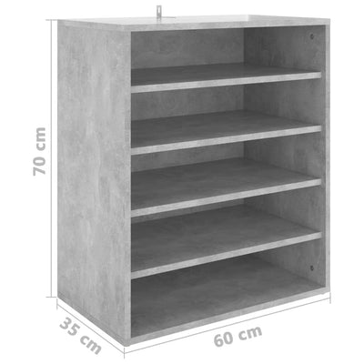 vidaXL Shoe Cabinet Sonoma Oak 60x35x70 cm Engineered Wood