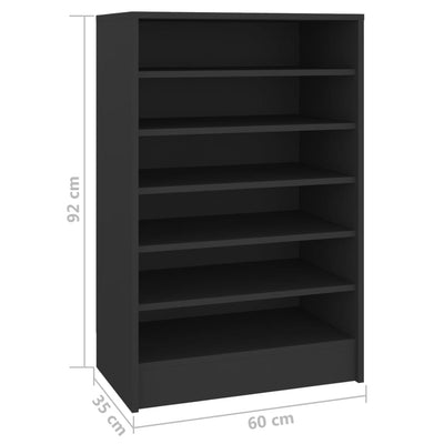 vidaXL Shoe Cabinet Sonoma Oak 60x35x92 cm Engineered Wood