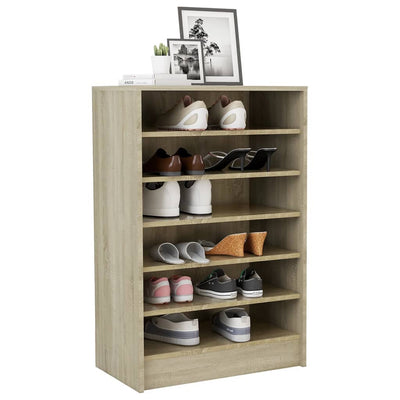 vidaXL Shoe Cabinet Sonoma Oak 60x35x92 cm Engineered Wood