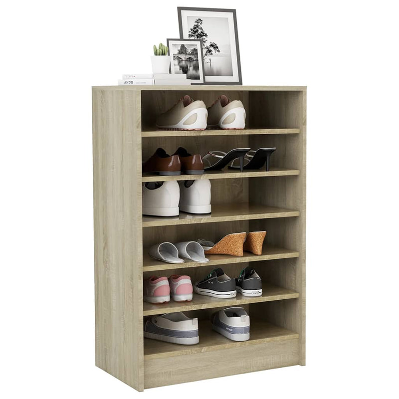vidaXL Shoe Cabinet Sonoma Oak 60x35x92 cm Engineered Wood