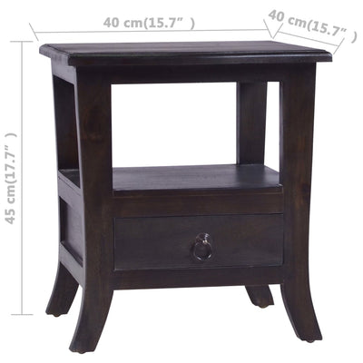 vidaXL Bedside Cabinet Light Black 40x40x45 cm Solid Wood Mahogany