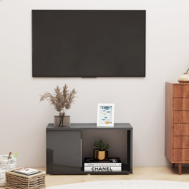vidaXL TV Cabinet Black 60x24x32cm Engineered Wood