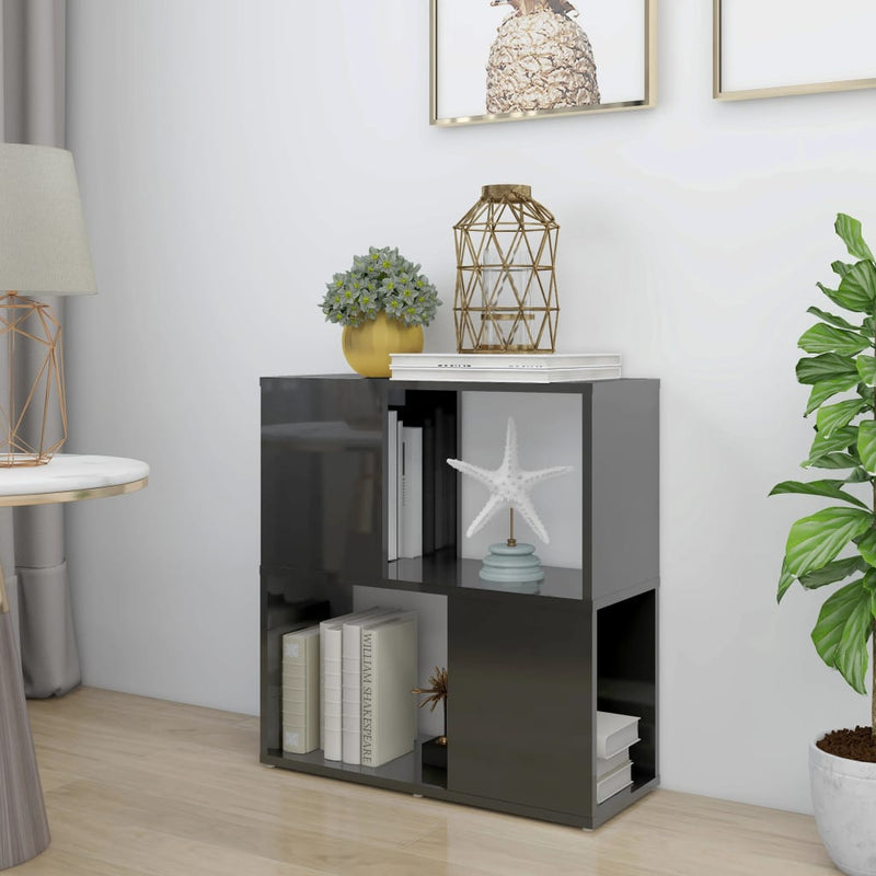 vidaXL Book Cabinet Black 60x24x63 cm Engineered Wood