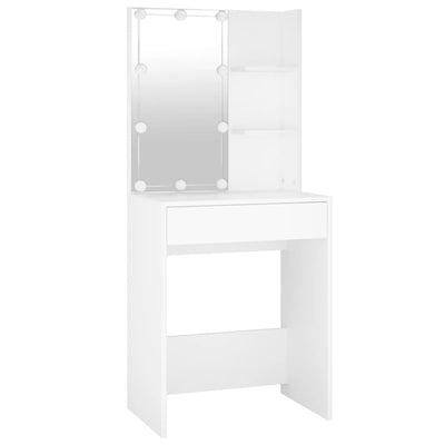 vidaXL LED Dressing Table with 2 Cabinets Concrete Grey Engineered Wood