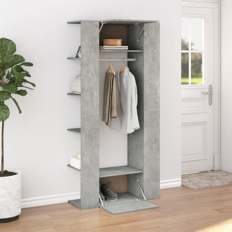 vidaXL Hallway Cabinets 2 pcs Concrete Grey Engineered Wood