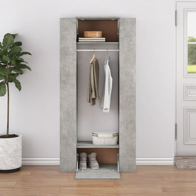 vidaXL Hallway Cabinets 2 pcs Concrete Grey Engineered Wood