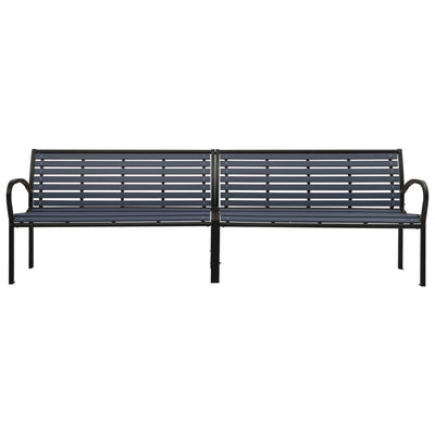 vidaXL Twin Garden Bench 251 cm Steel and WPC Black