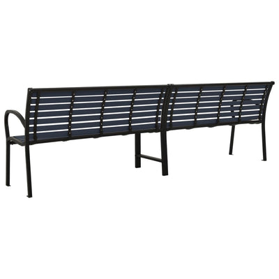 vidaXL Twin Garden Bench 251 cm Steel and WPC Black