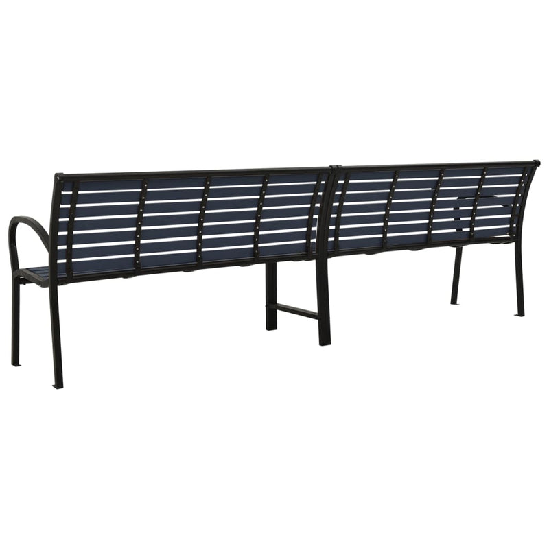 vidaXL Twin Garden Bench 251 cm Steel and WPC Black
