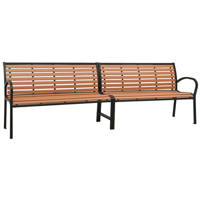 vidaXL Twin Garden Bench 251 cm Steel and WPC Black
