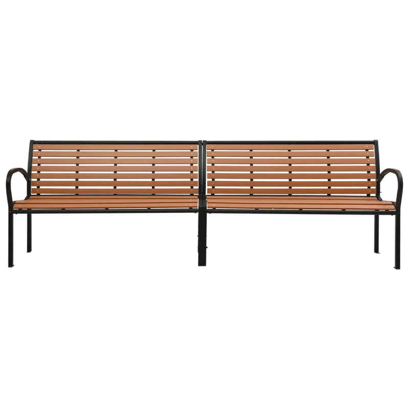 vidaXL Twin Garden Bench 251 cm Steel and WPC Black