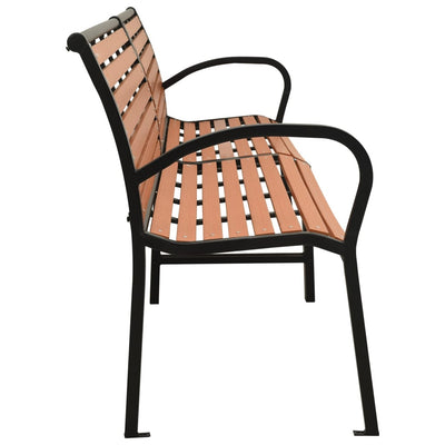 vidaXL Twin Garden Bench 251 cm Steel and WPC Black