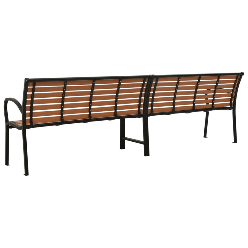 vidaXL Twin Garden Bench 251 cm Steel and WPC Black