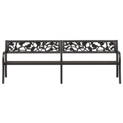 vidaXL Twin Garden Bench 246 cm Black Steel
