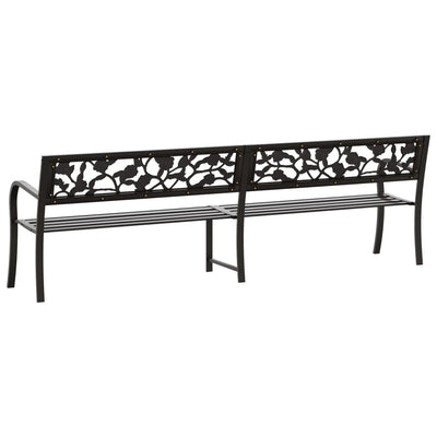 vidaXL Twin Garden Bench 246 cm Black Steel