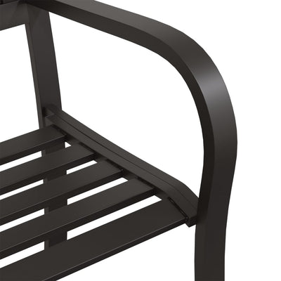 vidaXL Twin Garden Bench 246 cm Black Steel