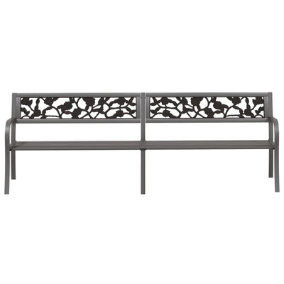 vidaXL Twin Garden Bench 246 cm Black Steel