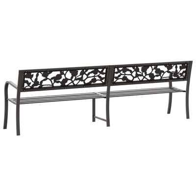 vidaXL Twin Garden Bench 246 cm Black Steel