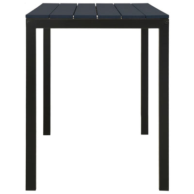 vidaXL 3 Piece Garden Dining Set Steel and WPC Black