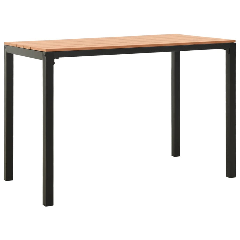 vidaXL 3 Piece Garden Dining Set Steel and WPC Brown and Black