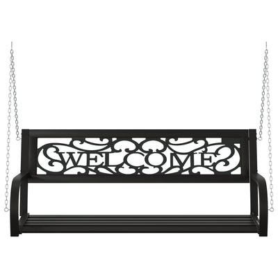 vidaXL Garden Swing Bench 125 cm Steel and Plastic Black