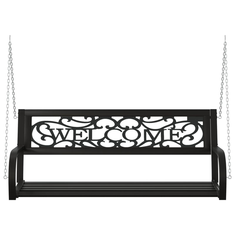 vidaXL Garden Swing Bench 125 cm Steel and Plastic Black