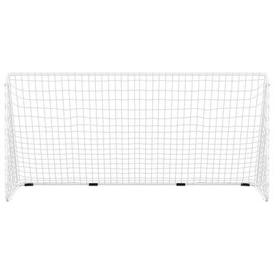 vidaXL Football Goal with Net White 366x122x182 cm Steel