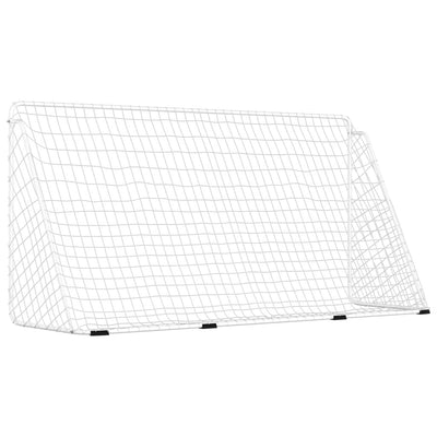 vidaXL Football Goal with Net White 366x122x182 cm Steel