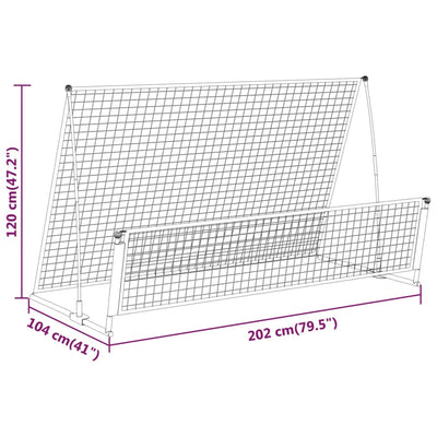 vidaXL 2 in 1 Soccer Rebounder Football Goal 202x104x120 cm Steel