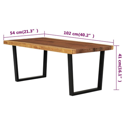 vidaXL Coffee Table Solid Wood Suar 102x54x41 cm