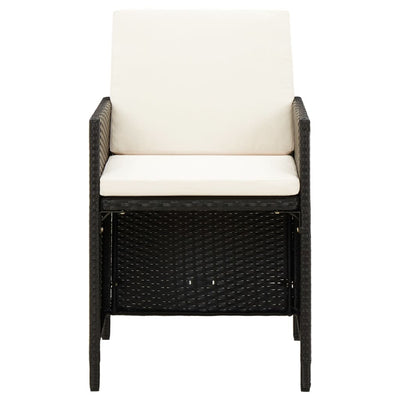 vidaXL 4 Piece Garden Chair and Stool Set Poly Rattan Brown