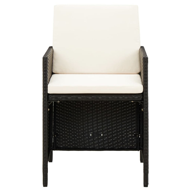 vidaXL 4 Piece Garden Chair and Stool Set Poly Rattan Brown