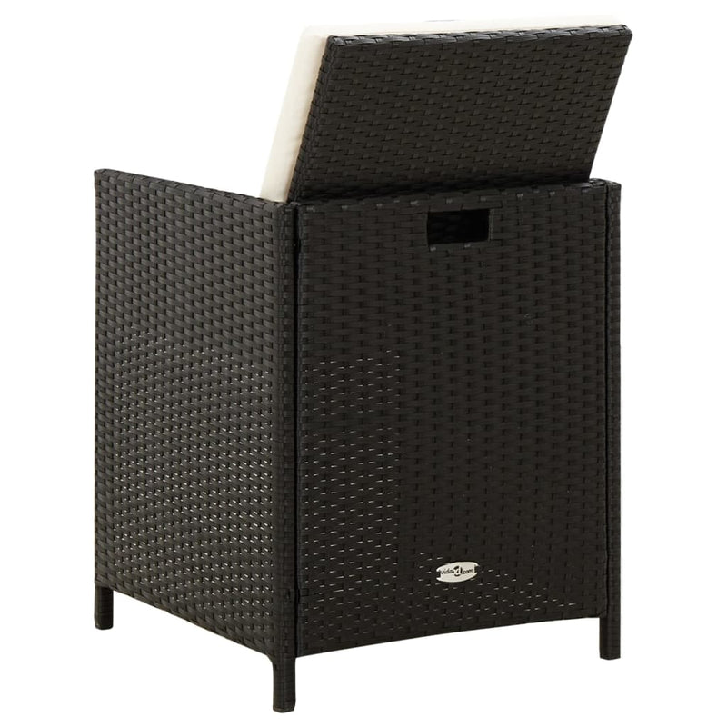 vidaXL 4 Piece Garden Chair and Stool Set Poly Rattan Brown