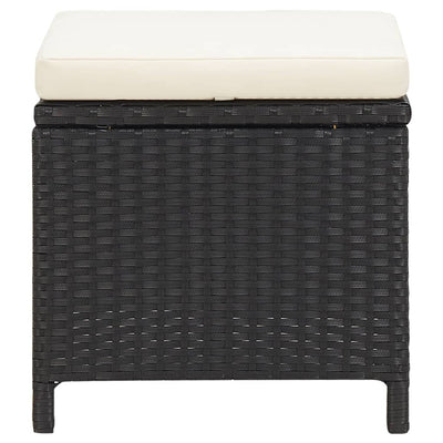 vidaXL 4 Piece Garden Chair and Stool Set Poly Rattan Brown