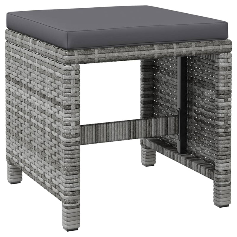 vidaXL 4 Piece Garden Chair and Stool Set Poly Rattan Brown