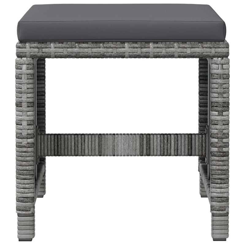 vidaXL 4 Piece Garden Chair and Stool Set Poly Rattan Brown