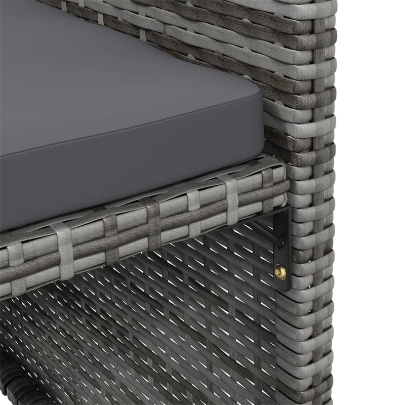 vidaXL 4 Piece Garden Chair and Stool Set Poly Rattan Brown