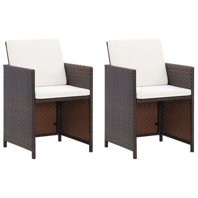 vidaXL 4 Piece Garden Chair and Stool Set Poly Rattan Brown