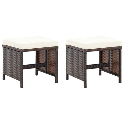 vidaXL 4 Piece Garden Chair and Stool Set Poly Rattan Brown