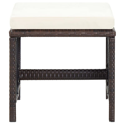 vidaXL 4 Piece Garden Chair and Stool Set Poly Rattan Brown