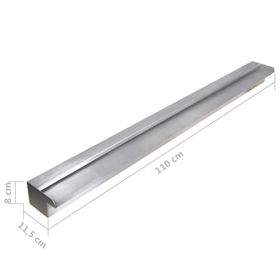 vidaXL Rectangular Waterfall Pool Fountain Stainless Steel 110 cm