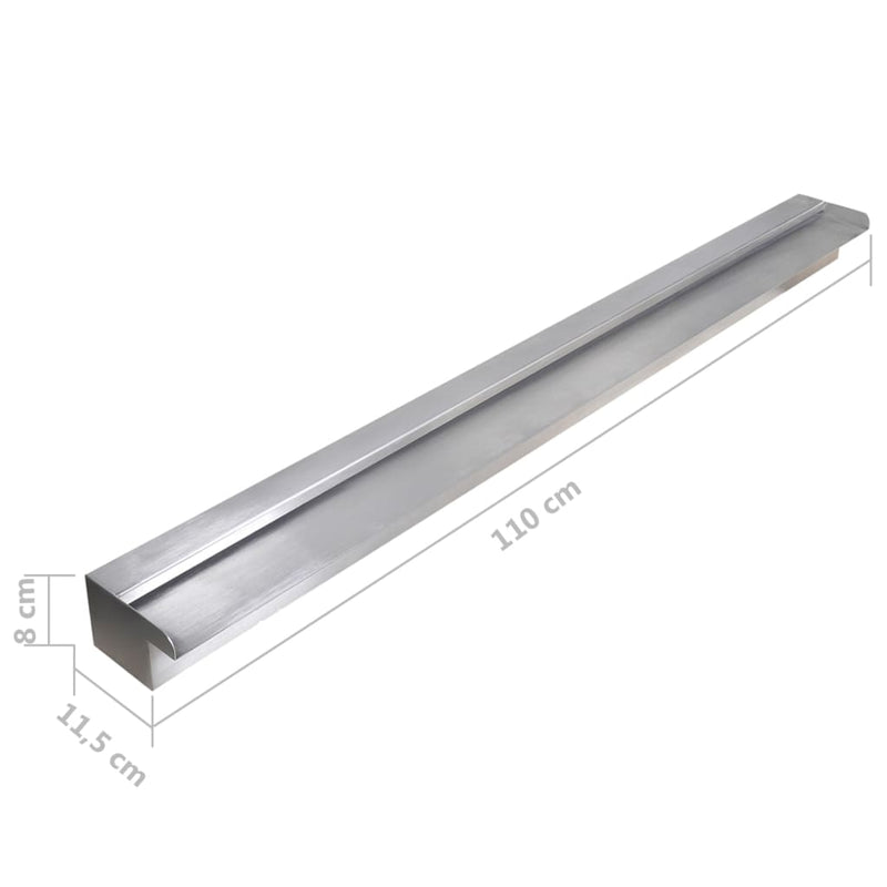 vidaXL Rectangular Waterfall Pool Fountain Stainless Steel 110 cm