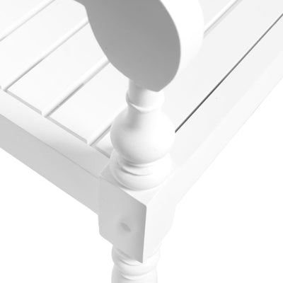 vidaXL Batavia Bench 123 cm Solid Mahogany Wood White