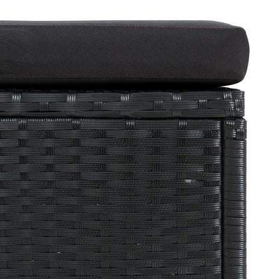 vidaXL 6 Piece Garden Lounge Set with Cushions Poly Rattan Black