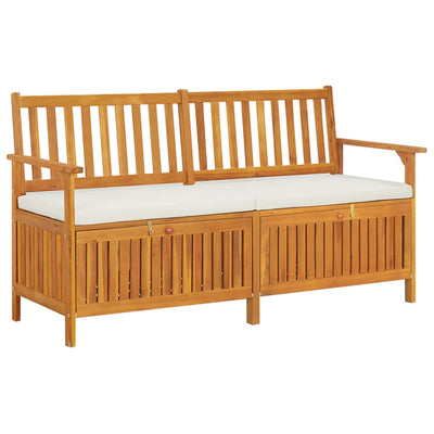vidaXL Storage Bench with Cushion 170 cm Solid Wood Acacia