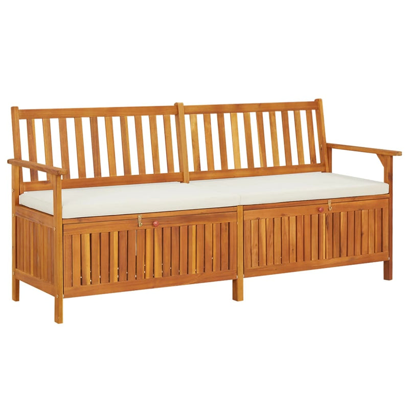 vidaXL Storage Bench with Cushion 170 cm Solid Wood Acacia
